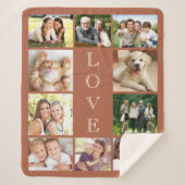 Family Love 10 Photo Terracotta Sherpa Deken (Voorkant)