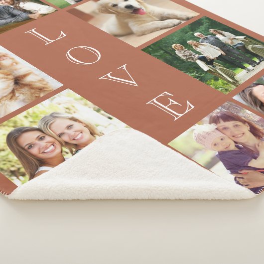 Family Love 10 Photo Terracotta Sherpa Deken (3/4)