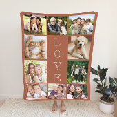 Family Love 10 Photo Terracotta Sherpa Deken