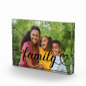 Family Love Black Script Custom Horizontal Fotoblokken (Rechts)