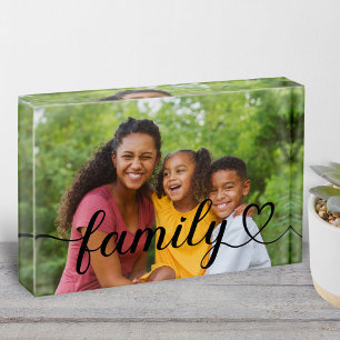Family Love Black Script Custom Horizontal Fotoblokken