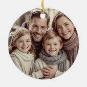 Family Love Black Script Custom Photo Ornament (Achterkant)