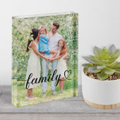 Family Love Black Script Custom Verticaal Fotoblokken
