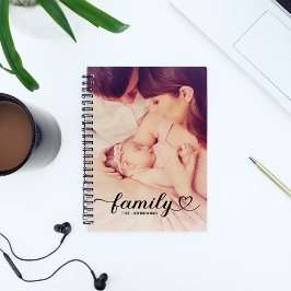 Family Love Black Script Persoonlijke foto Notitieboek