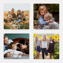 Family Love Blessings Joy Photo Onderzetter Set