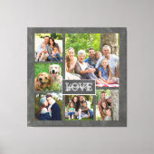 Family Love Custom Photo Collage Modern Chalkboard Canvas Afdruk (Voorkant)
