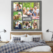 Family Love Custom Photo Collage Modern Chalkboard Canvas Afdruk (Insitu (Slaapkamer))