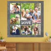 Family Love Custom Photo Collage Modern Chalkboard Canvas Afdruk (Insitu (Woonkamer))