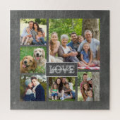 Family Love Custom Photo Collage Modern Chalkboard Legpuzzel (Verticaal)