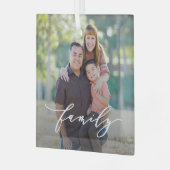 Family Love Editable Color Custom Glass Ornament (Voorkant links)