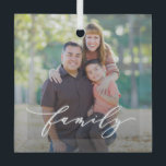 Family Love Editable Color Custom Glass Ornament<br><div class="desc">Photo gifts make the best gifts! Easily personalized with your text and/or photo(s) for a custom look. Designed by Berry Berry Sweet,  Modern Stationery and Personalized Gifts. Visit our website at www.berryberrysweet.com to see our full product lines.</div>