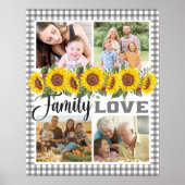 Family Love Gingham Collage Gepersonaliseerd Famil Poster (Voorkant)