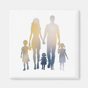Family Love Happy Life Illustratie Silhouette Art Magneet