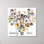 Family Love Heart Shaped 36 Photo Collage Canvas P (Voorkant)