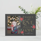 Family Love Hope Kaart met kerstmis (Staand voorkant)