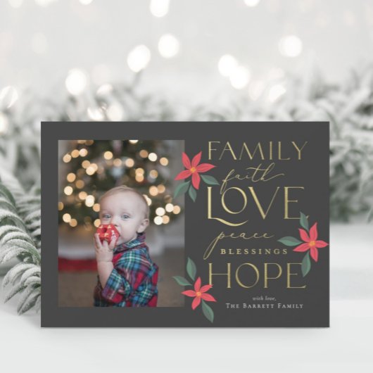 Family Love Hope Kaart met kerstmis