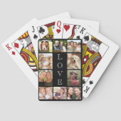 Family Love Photo Collage Black Pokerkaarten (Achterkant)