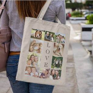 Family Love Photo Collage Tote Bag