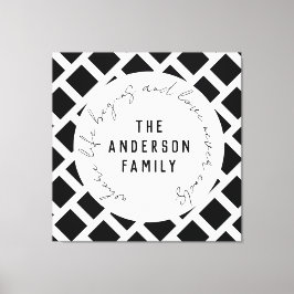 Family Love Quote Modern Black en White Canvas Pr