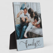 Family Love Script Custom Photo Tabletop Easel Fotoplaat (Zijkant)