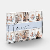 Family Love Script Monogram Aangepaste foto Collag (Links)