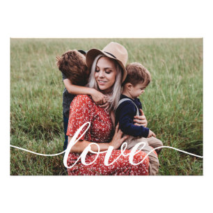 Family Love Script Persoonlijke foto Foto Afdruk