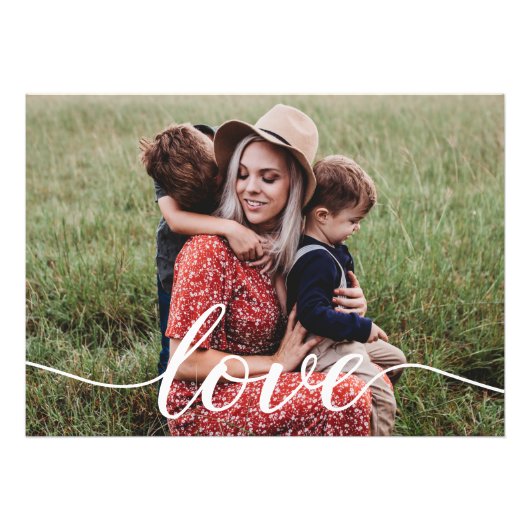 Family Love Script Persoonlijke foto Foto Afdruk (Voorkant)