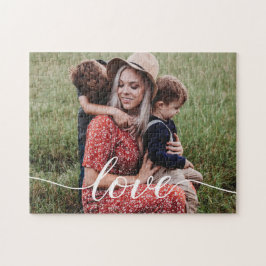 Family Love Script Persoonlijke foto Legpuzzel