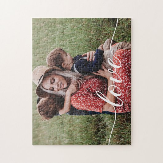 Family Love Script Persoonlijke foto Legpuzzel (Verticaal)