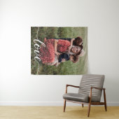 Family Love Script Persoonlijke foto Wandkleed (In Situ (horizontaal))