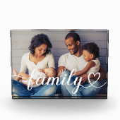 Family Love White Script Custom Horizontal Fotoblokken (Voorkant)