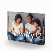 Family Love White Script Custom Horizontal Fotoblokken (Rechts)