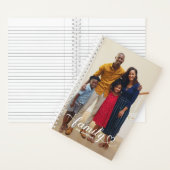 Family Love White Script Persoonlijke foto Notitieboek (Binnen)
