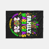 Family Mardi Gras Crew 2026 Carnival Trip Matching Fleece Deken (Voorkant (Horizontaal))