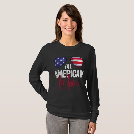 Family Matching 4 juli Vrouwen Moeder Amerikaanse  T-shirt (Voorkant volledig)