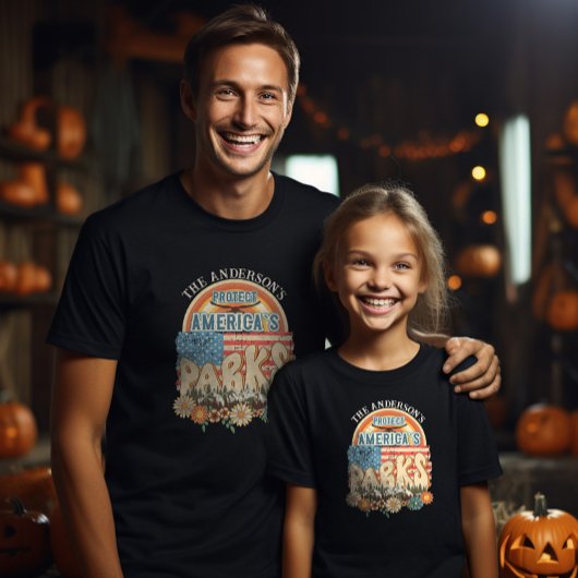 Family matching aangepaste naam Bescherm USA Parke T-shirt
