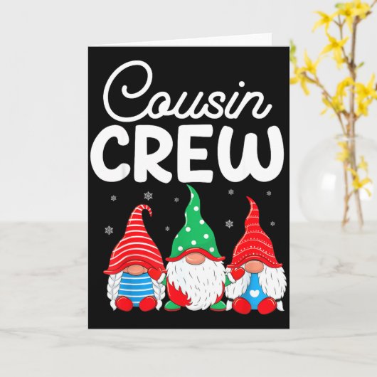 Family Matching Christmas Cousin Crew Cute Christm Kaart (Gele Bloem)