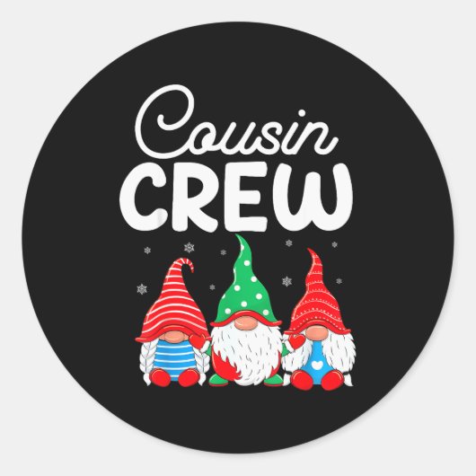 Family Matching Christmas Cousin Crew Cute Christm Ronde Sticker (Voorkant)