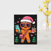 Family Matching Christmas Pajama Gingerbread Selfi Kaart (Gele Bloem)