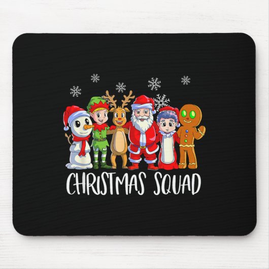 Family Matching Christmas Squad Santa Reindeer Elf Muismat (Voorkant)