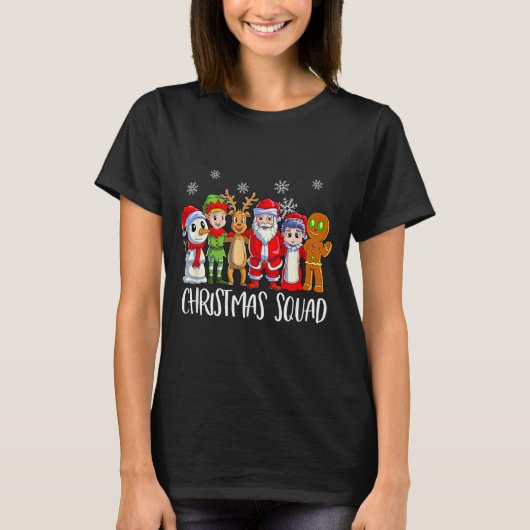 Family Matching Christmas Squad Santa Reindeer Elf T-shirt (Voorkant)