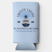 Family Matching Cruise Vakantie Naam & Jaar Seltzer Blikjeskoeler (Achterkant)