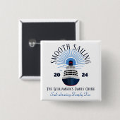 Family Matching Cruise Vakantie Naam & Jaar Vierkante Button 5,1 Cm (Voorkant /achterkant)