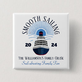 Family Matching Cruise Vakantie Naam & Jaar Vierkante Button 5,1 Cm