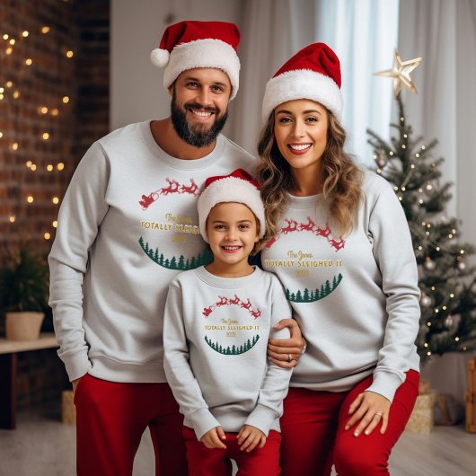 Family Matching Gepersonaliseerde naam/jaar sleigh