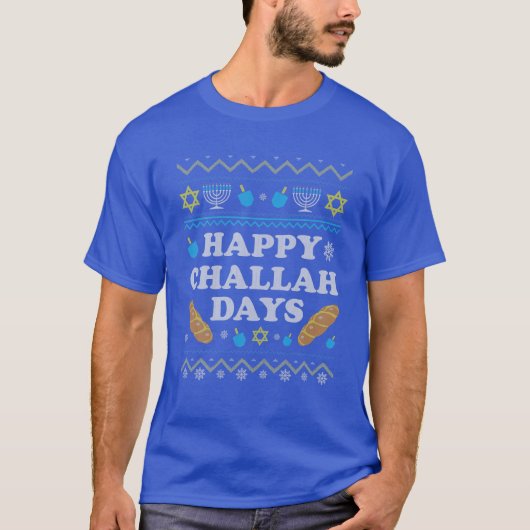Family Matching Group Happy Challah Days Ugly Hanu T-shirt (Voorkant)