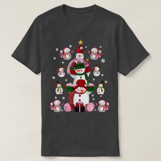 Family Matching Group Set Kids Cute Snowmen Christ T-shirt (Design voorkant)