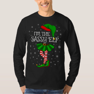 Family Matching Ik ben de sassy elf kerst T-shirt