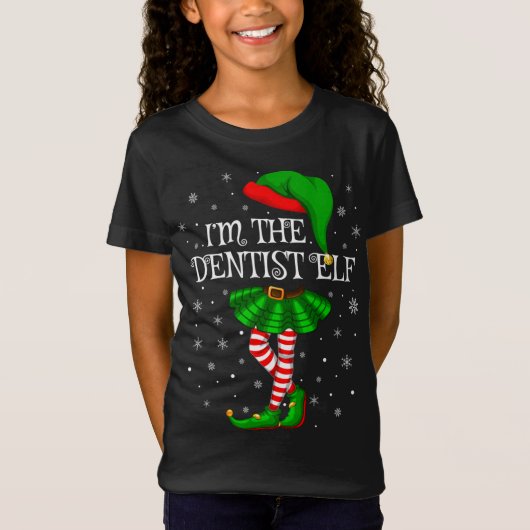 Family Matching Ik ben de Tandarts Elf Kerstmis T-shirt (Voorkant)