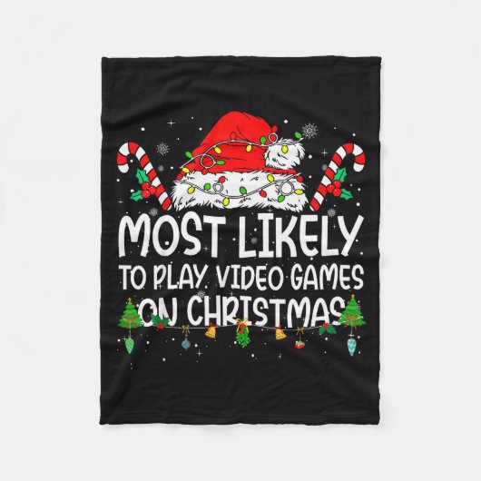 Family Matching Most Likely To Play Video Games On Fleece Deken (Voorkant)